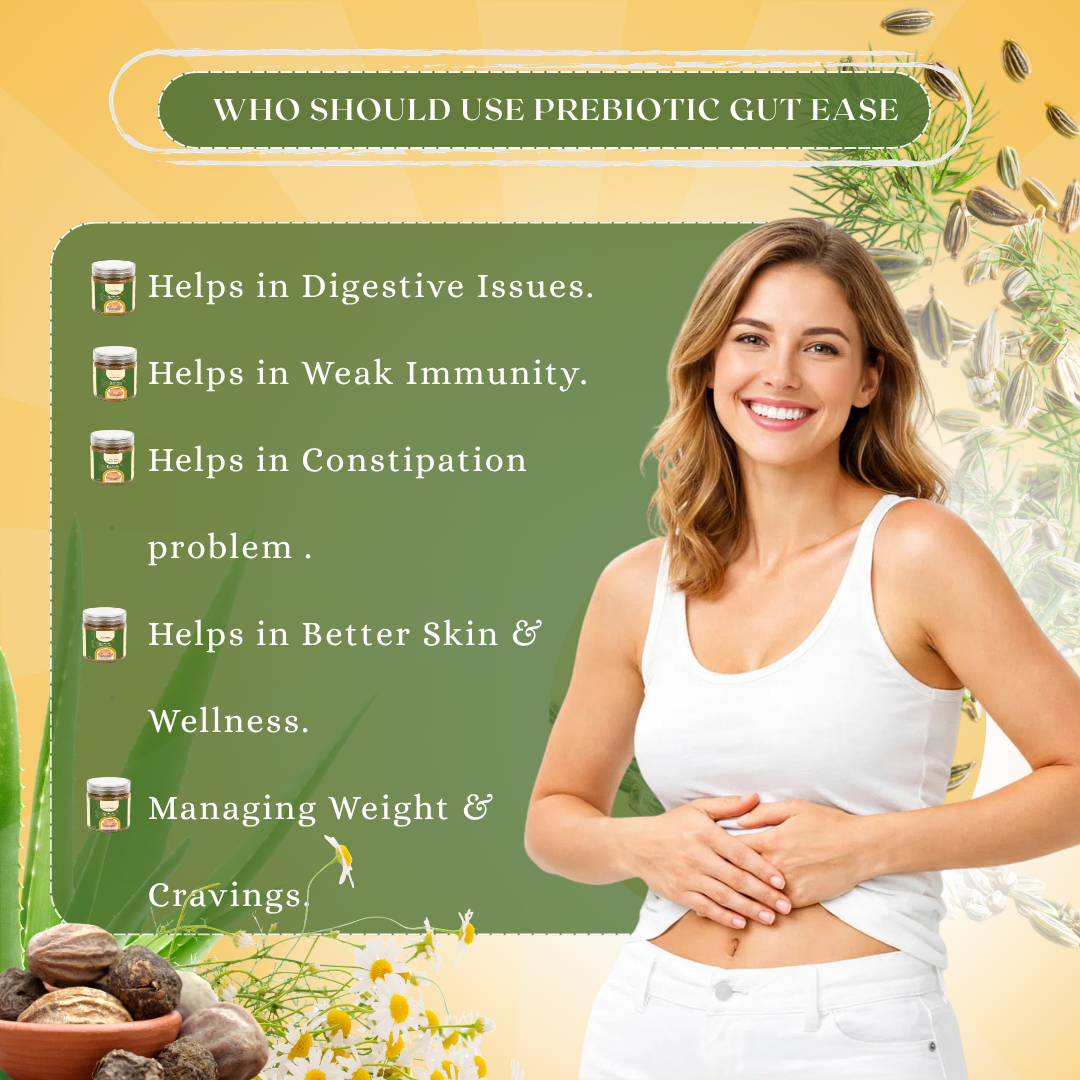 Prana Tatva Prebiotic Gut Ease Powder – Digestive & Gut Health Support (100g)