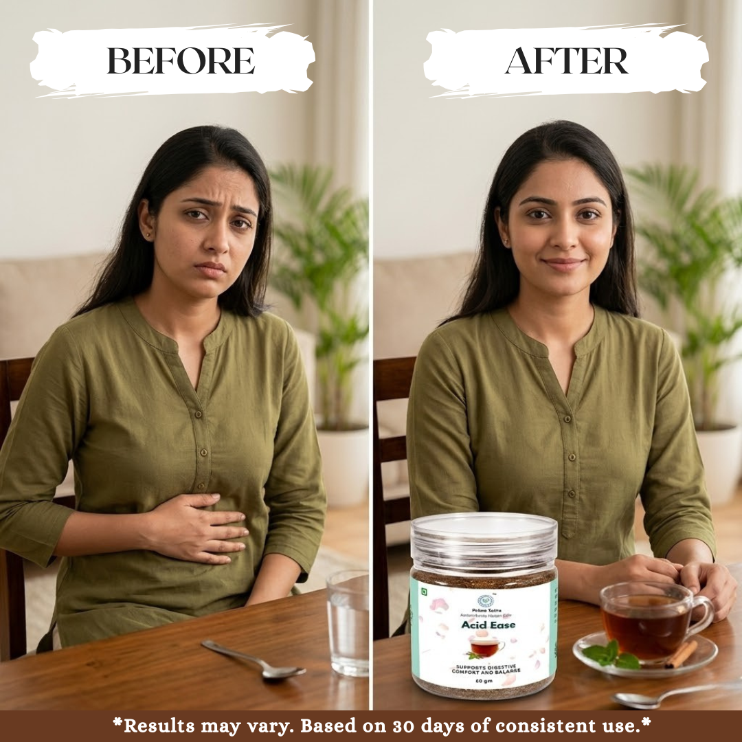 Prana Tatva Ayurvedic Acid Ease Powder | Natural Acidity Relief with Saunf, Mulethi & Cardamom